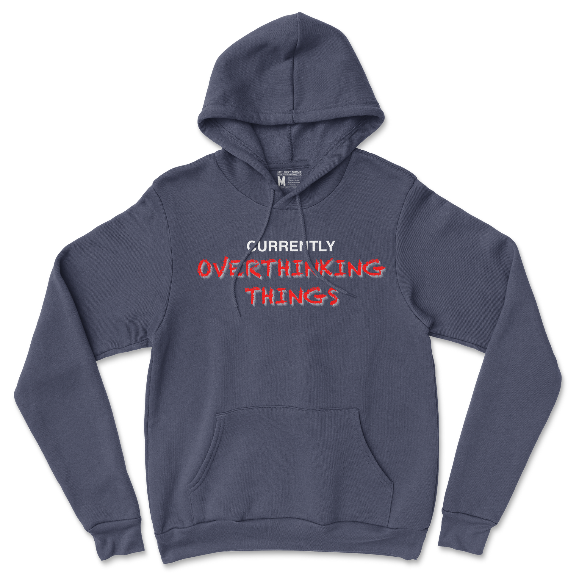 Gildan SoftStyle Hoodie For Our Lil Overthinker in Navy