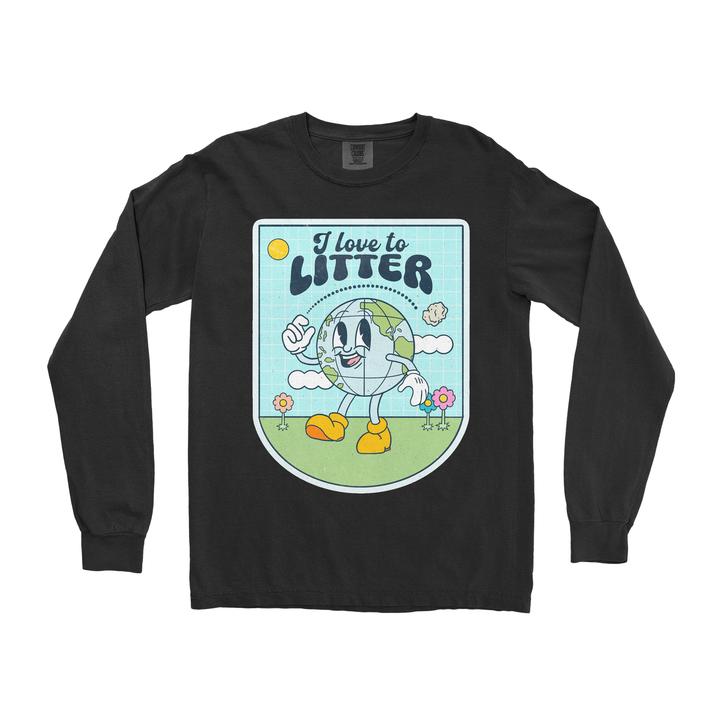 Comfort Colors Long Sleeve Earth Day in Black