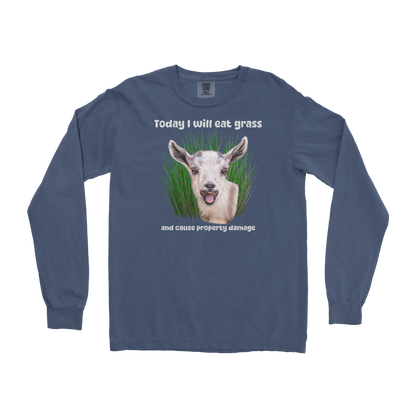 Comfort Colors Long Sleeve Crazy Goat  in Midnight