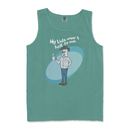 Comfort Colors Tank Top My Kids Wont Talk To Me in LightGreen