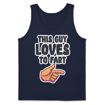 The Nice Shirt Tank Top Who Farted  in Navy