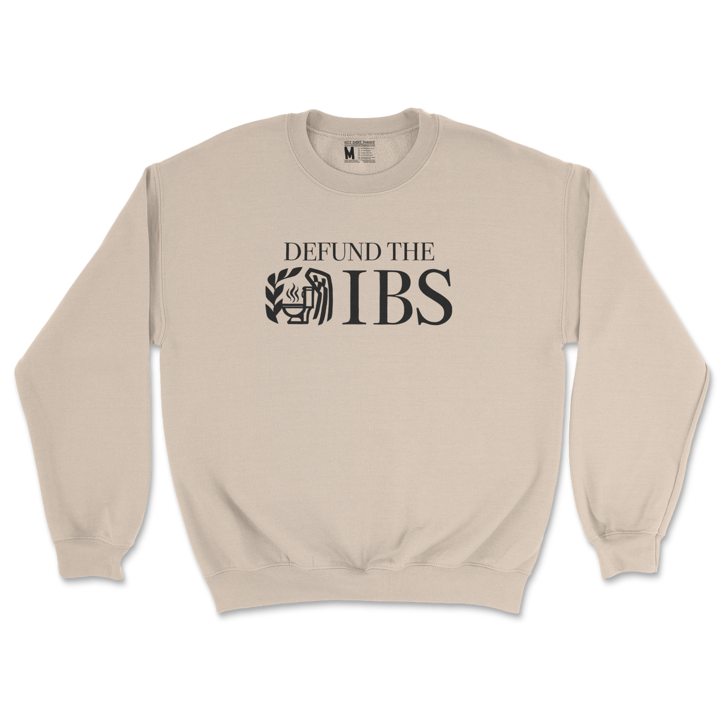 Gildan SoftStyle Crew Neck Defund The IBS in Sand