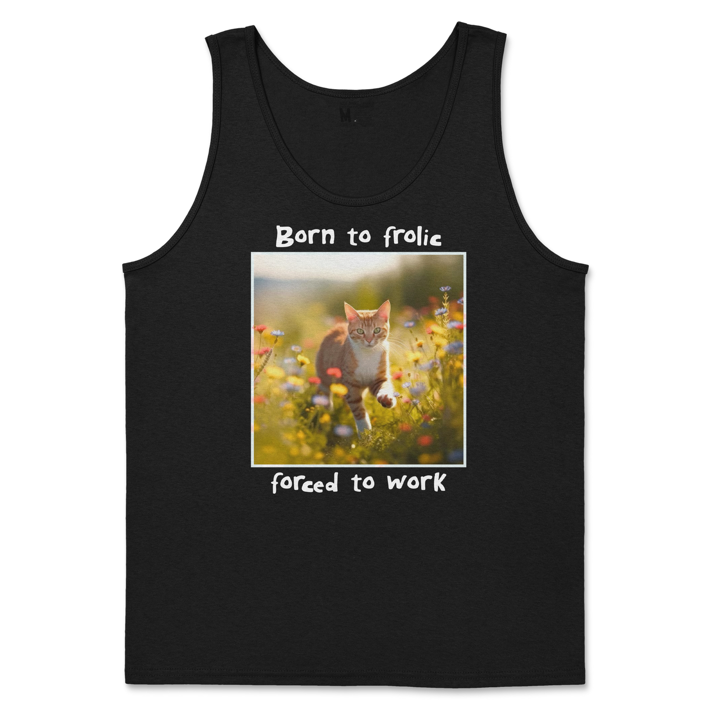 Gildan SoftStyle Tank Top Born to Frolic  in Black