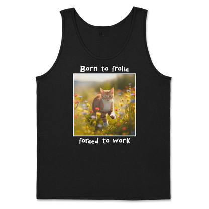 Gildan SoftStyle Tank Top Born to Frolic  in Black