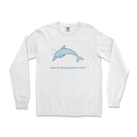 Comfort Colors Long Sleeve Porpoise in White