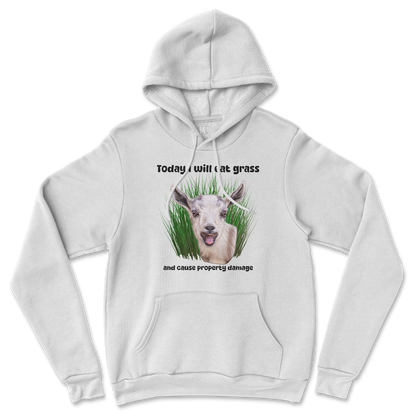 Gildan SoftStyle Hoodie Crazy Goat  in White