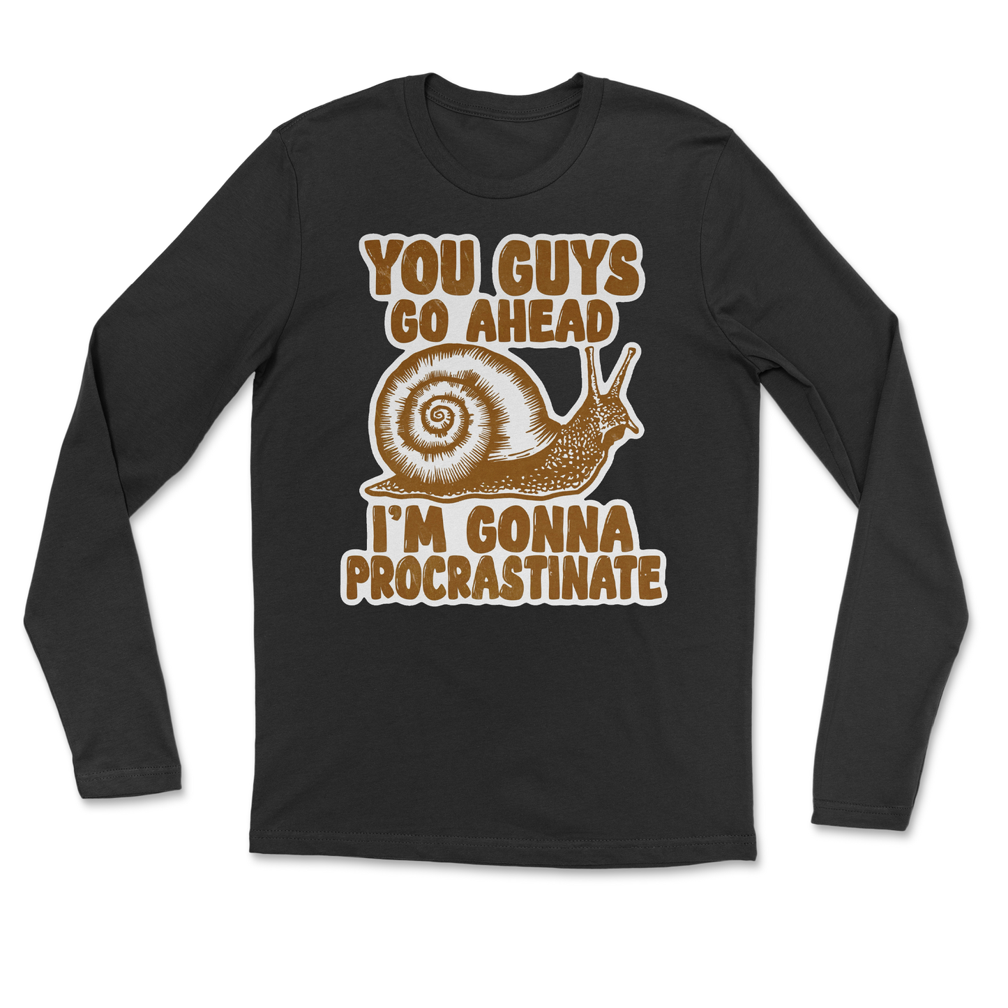 The Nice Shirt Long Sleeve Procrastinating Snail  in Black