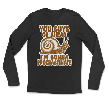 The Nice Shirt Long Sleeve Procrastinating Snail  in Black