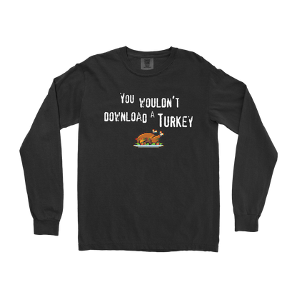 Comfort Colors Long Sleeve Downloadable Turkey  in Black