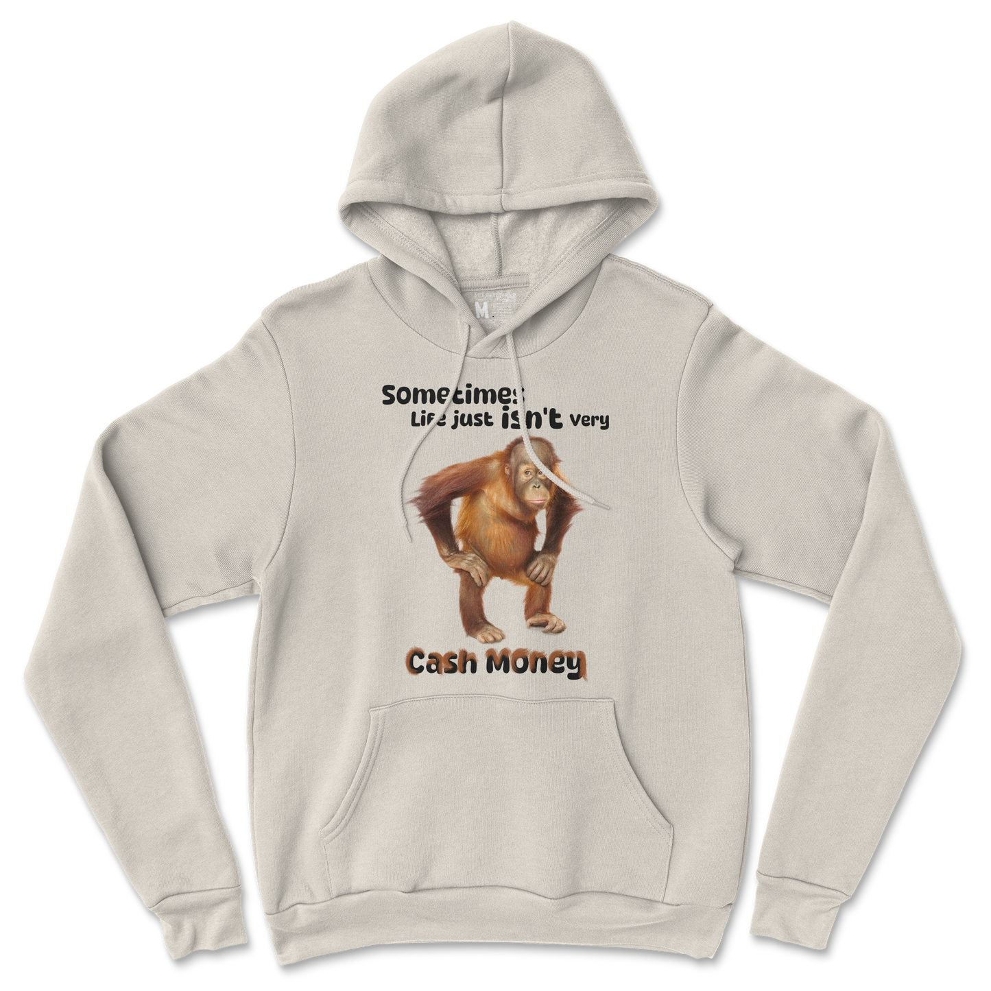 Gildan SoftStyle Hoodie Cash Money Monkey  in Sand