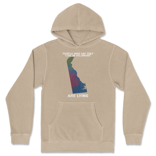 Independent Clothing Co. Hoodie Delaware Doesnt Exist in Sandstone