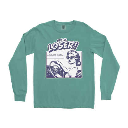 Comfort Colors Long Sleeve Get In Loser  in Light-Green