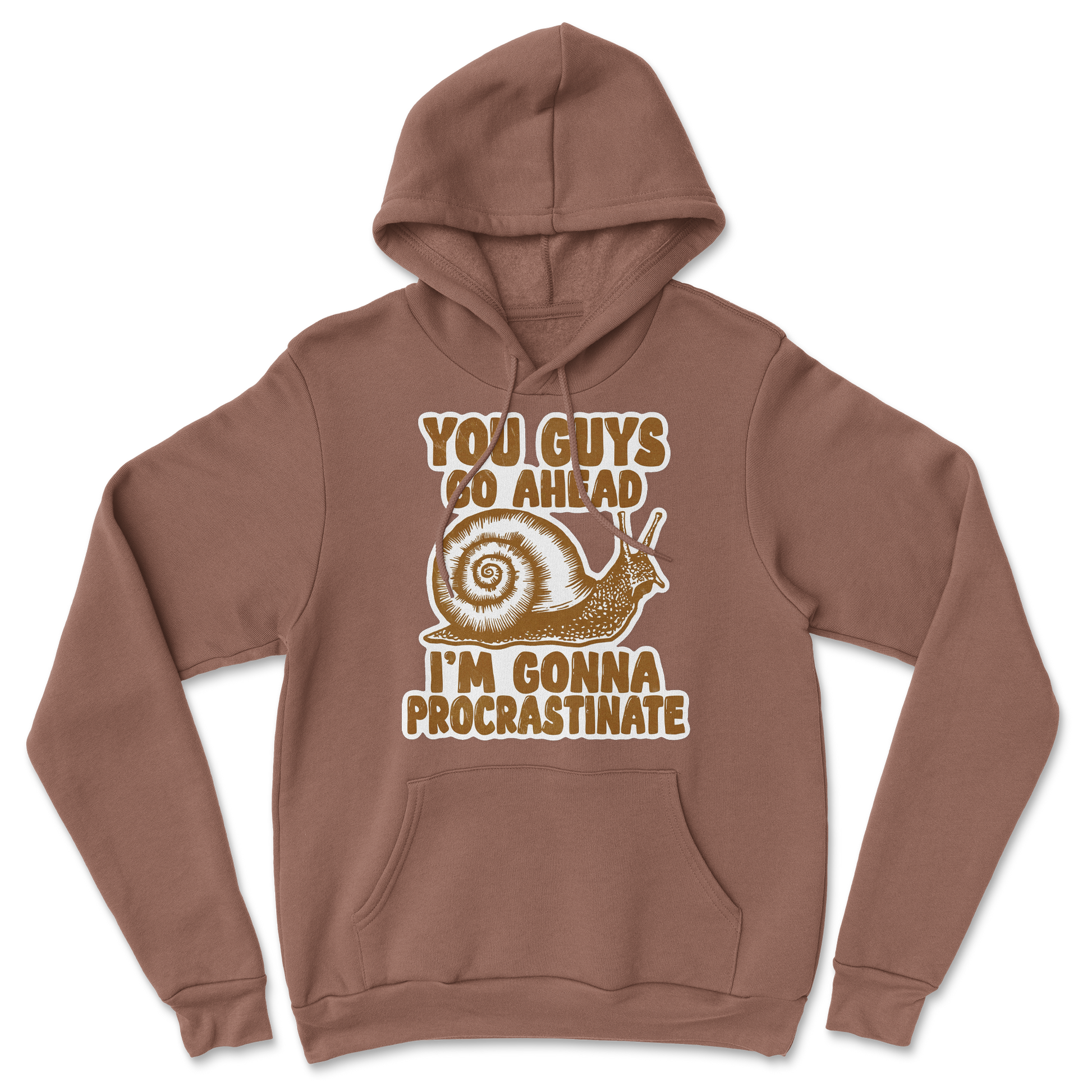 The Nice Shirt Hoodie Procrastinating Snail  in Cocoa