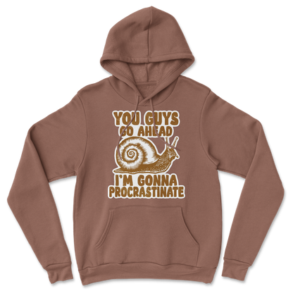 The Nice Shirt Hoodie Procrastinating Snail  in Cocoa