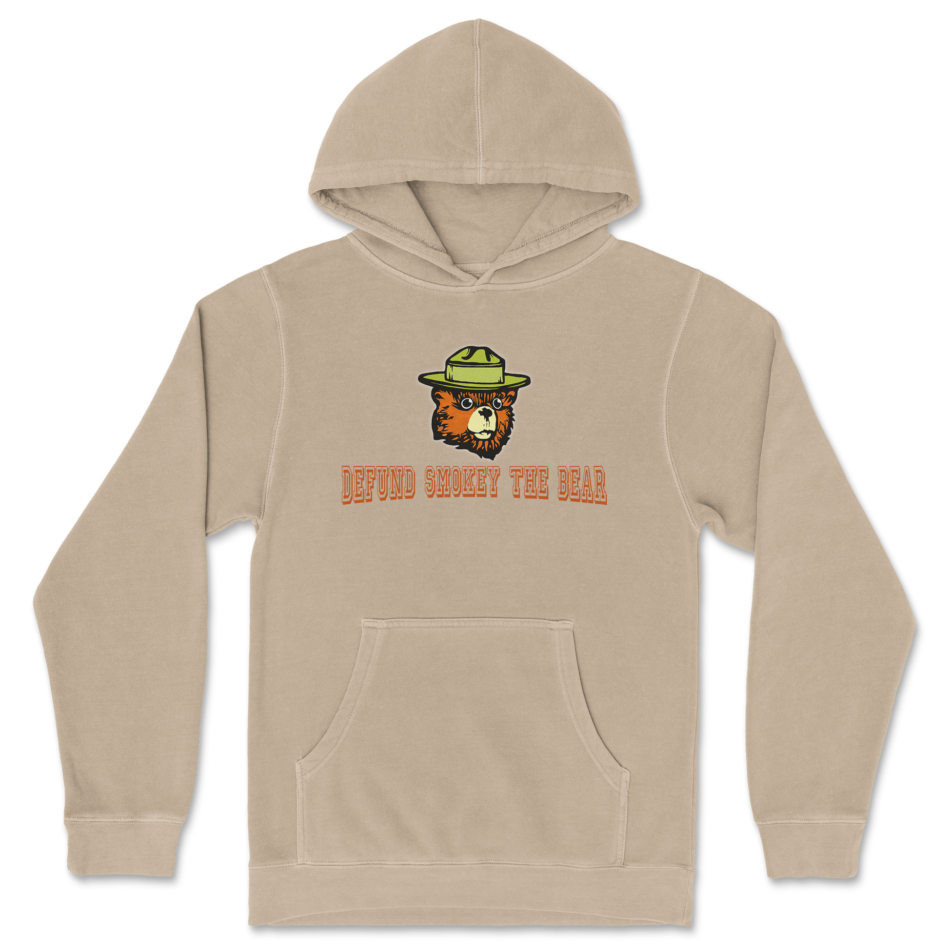 Independent Clothing Co. Hoodie Defund Smokey Bear in Sandstone