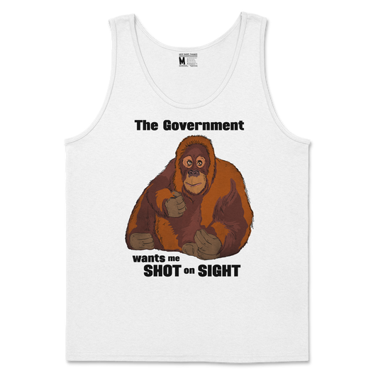 Gildan SoftStyle Tank Top The Government Hates Me  in White