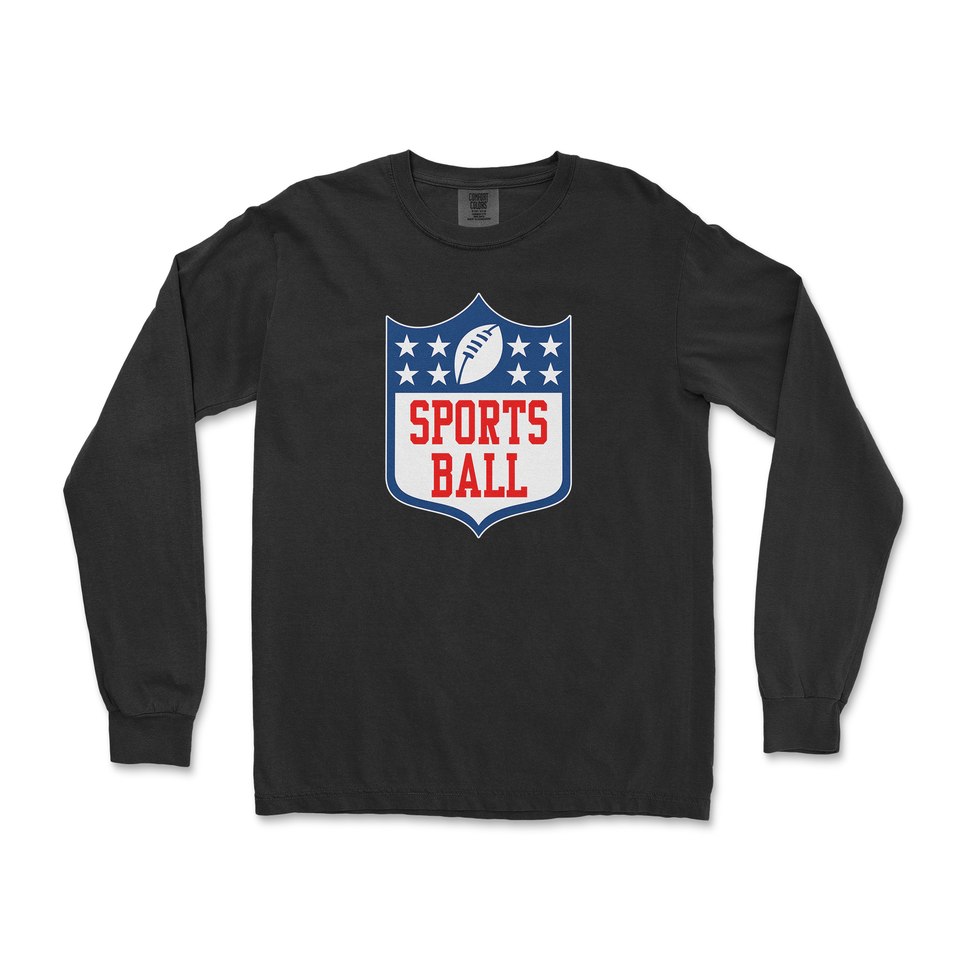 Comfort Colors Long Sleeve Sports Ball in Black