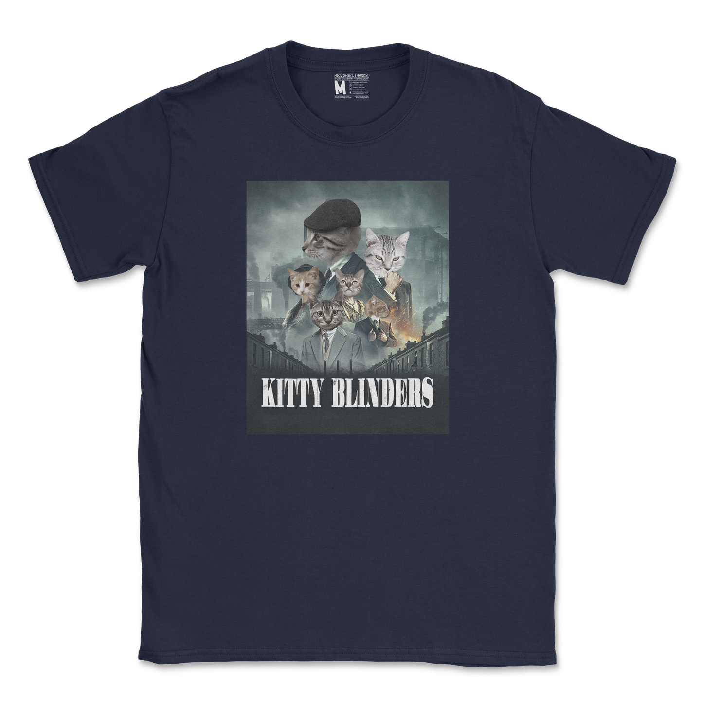 Gildan SoftStyle T-Shirt Kitty Blinders in Navy