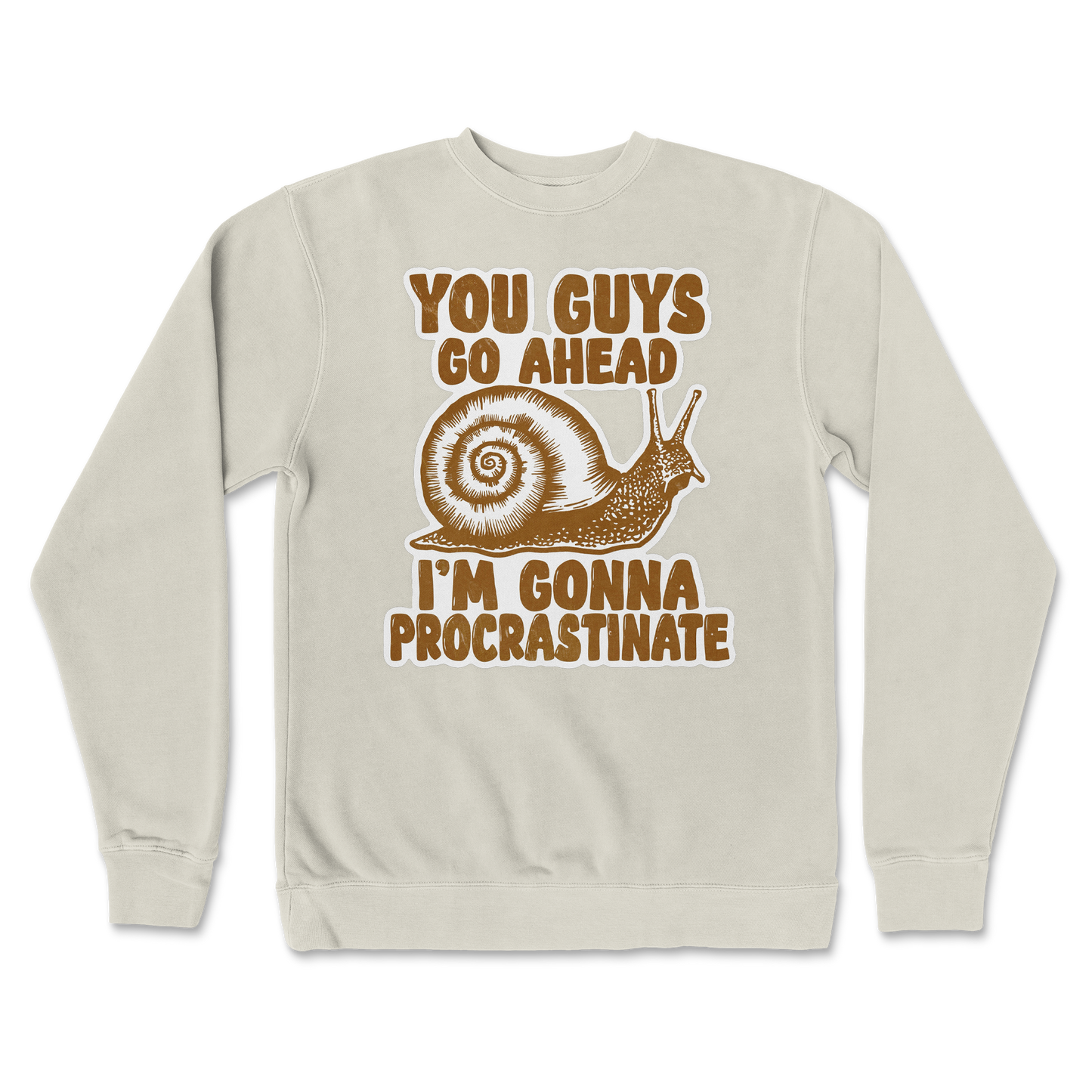 Independent Clothing Co. Crew Neck Procrastinating Snail  in Bone