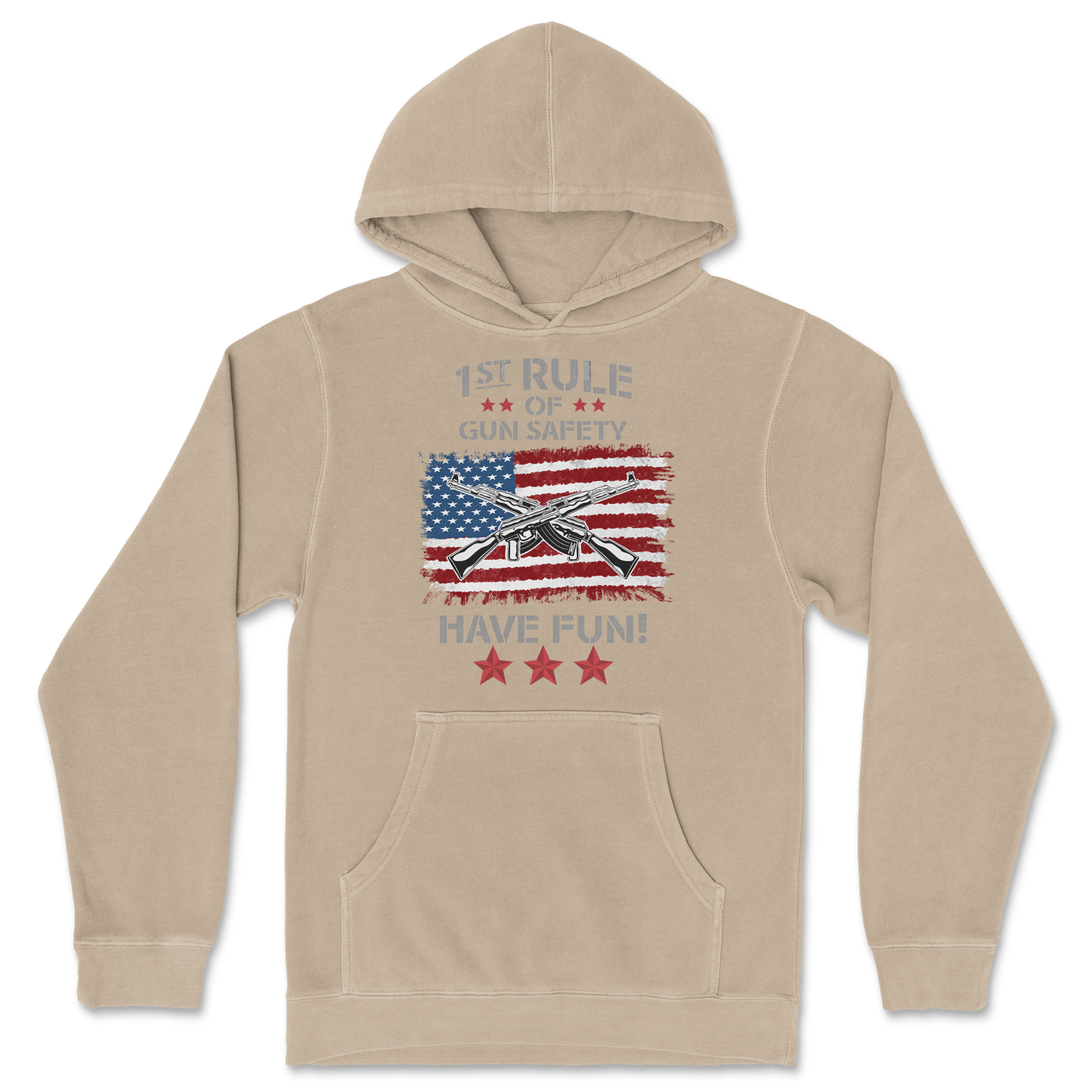 Independent Clothing Co. Hoodie 1st Rule of Gun Safety in Sandstone