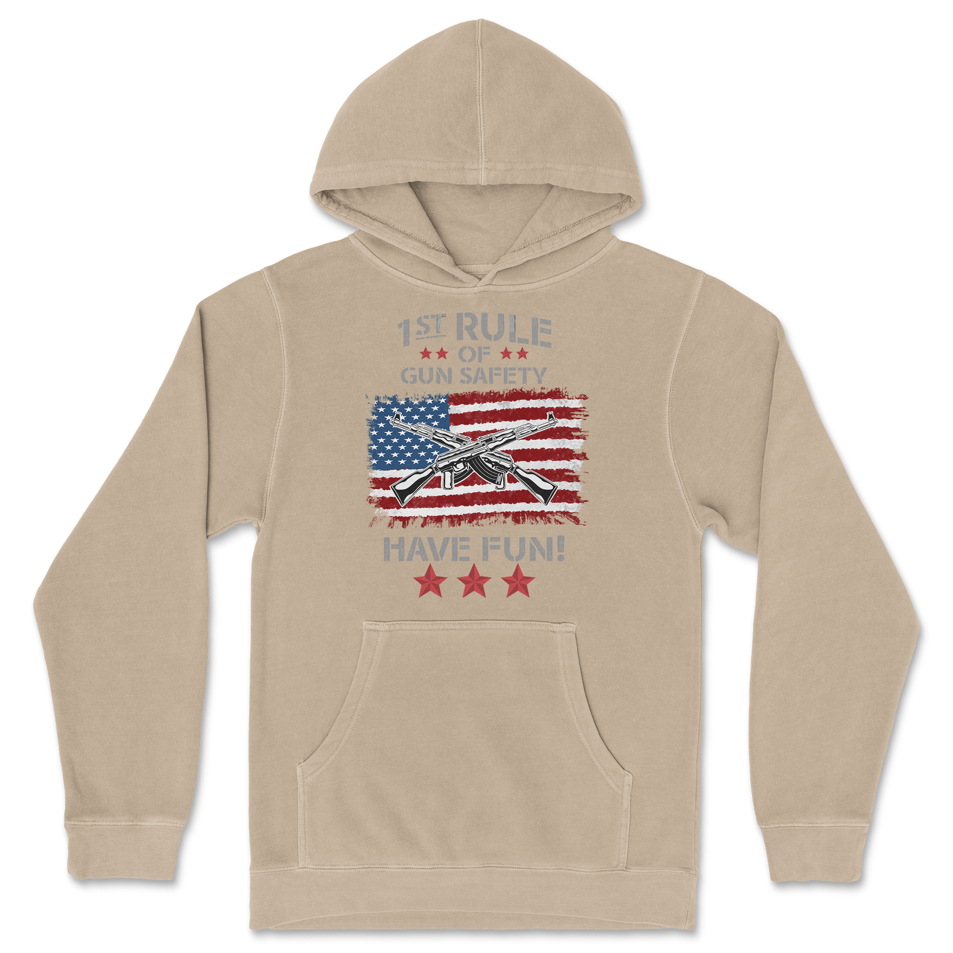 Independent Clothing Co. Hoodie 1st Rule of Gun Safety in Sandstone