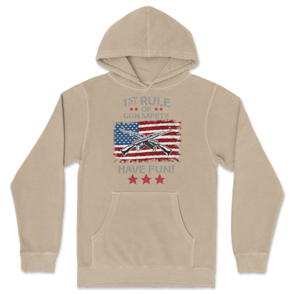 Independent Clothing Co. Hoodie 1st Rule of Gun Safety in Sandstone