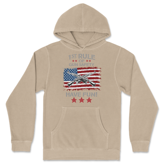 Independent Clothing Co. Hoodie 1st Rule of Gun Safety in Sandstone