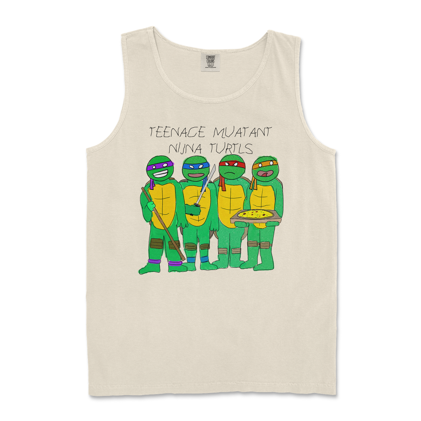 Comfort Colors Tank Top Ninja Turtles in Ivory