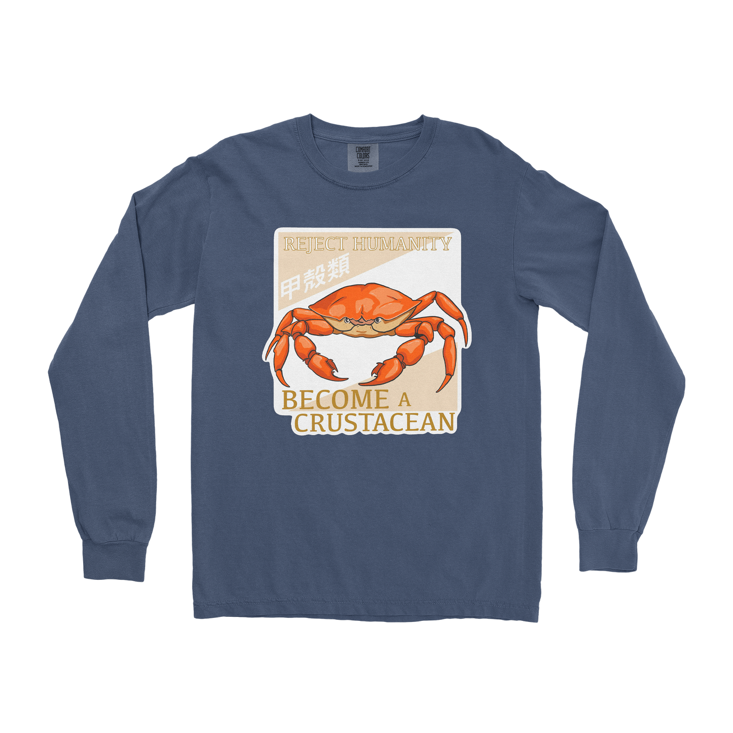 Comfort Colors Long Sleeve Embrace the Crab in Midnight