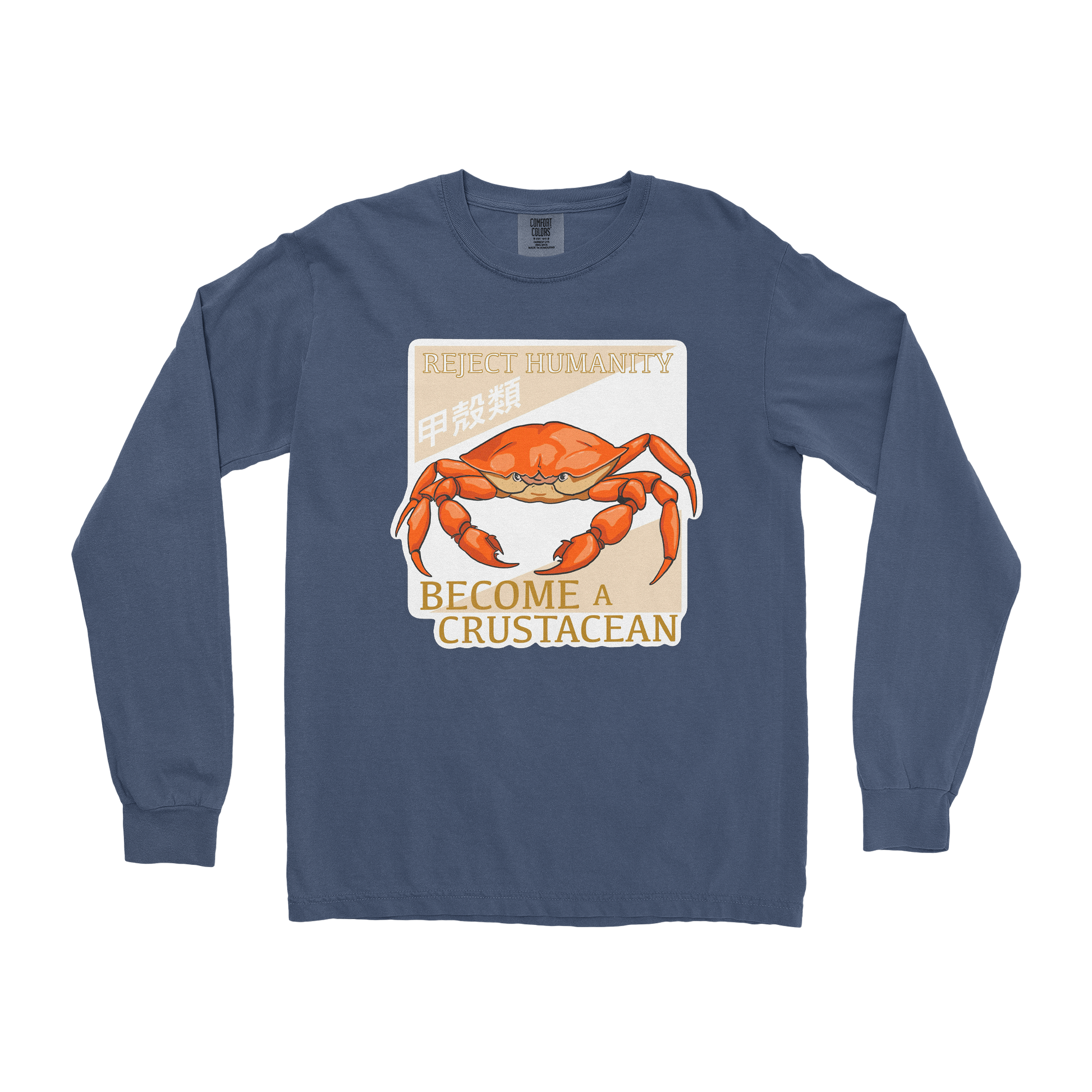Comfort Colors Long Sleeve Embrace the Crab in Midnight
