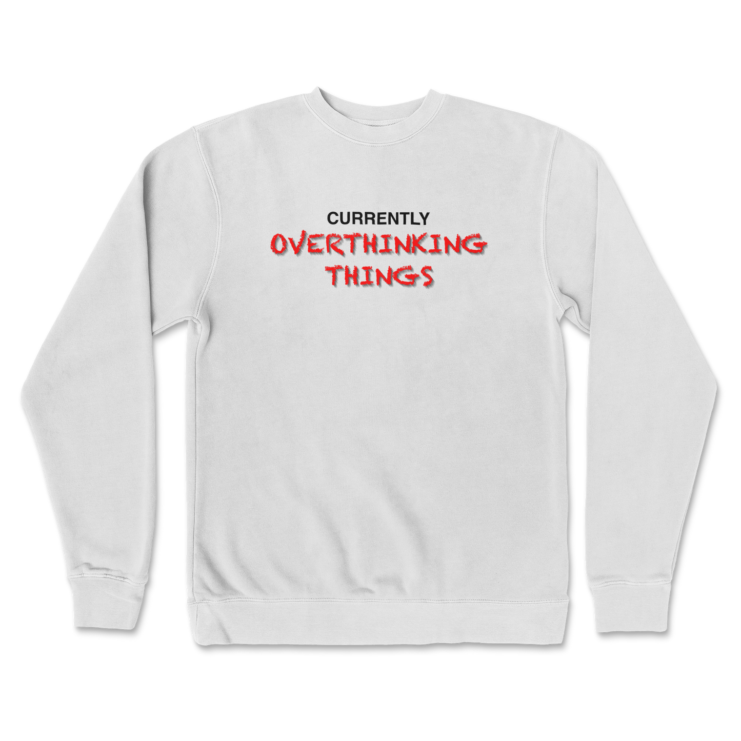 Independent Clothing Co. Crew Neck For Our Lil Overthinker in White