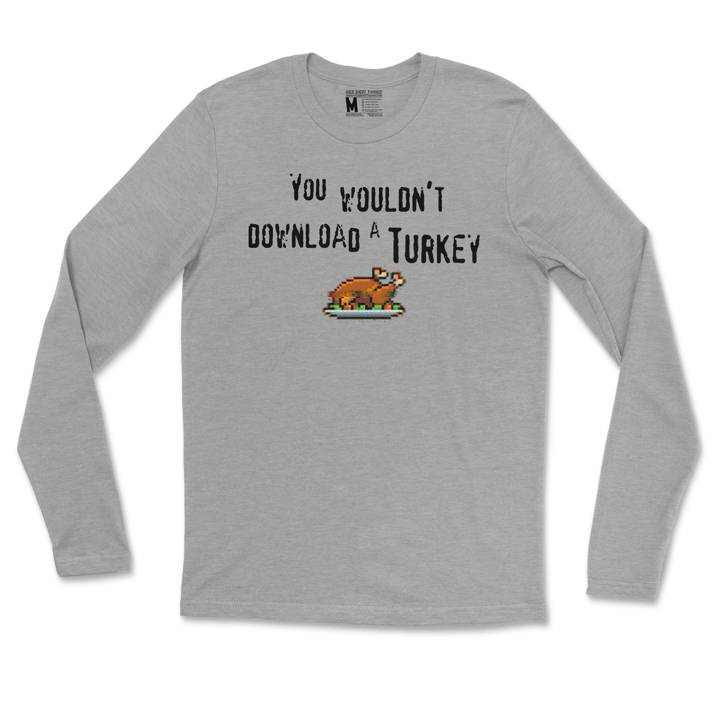 Gildan SoftStyle Long Sleeve Downloadable Turkey  in Heather-Gray