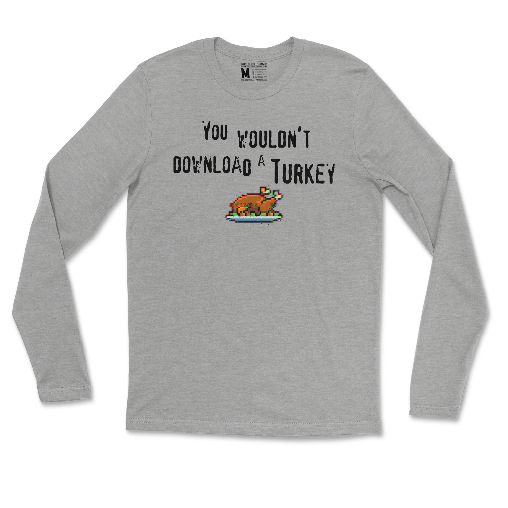 Gildan SoftStyle Long Sleeve Downloadable Turkey  in Heather-Gray