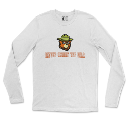Heavy Blend Long Sleeve Defund Smokey Bear in White