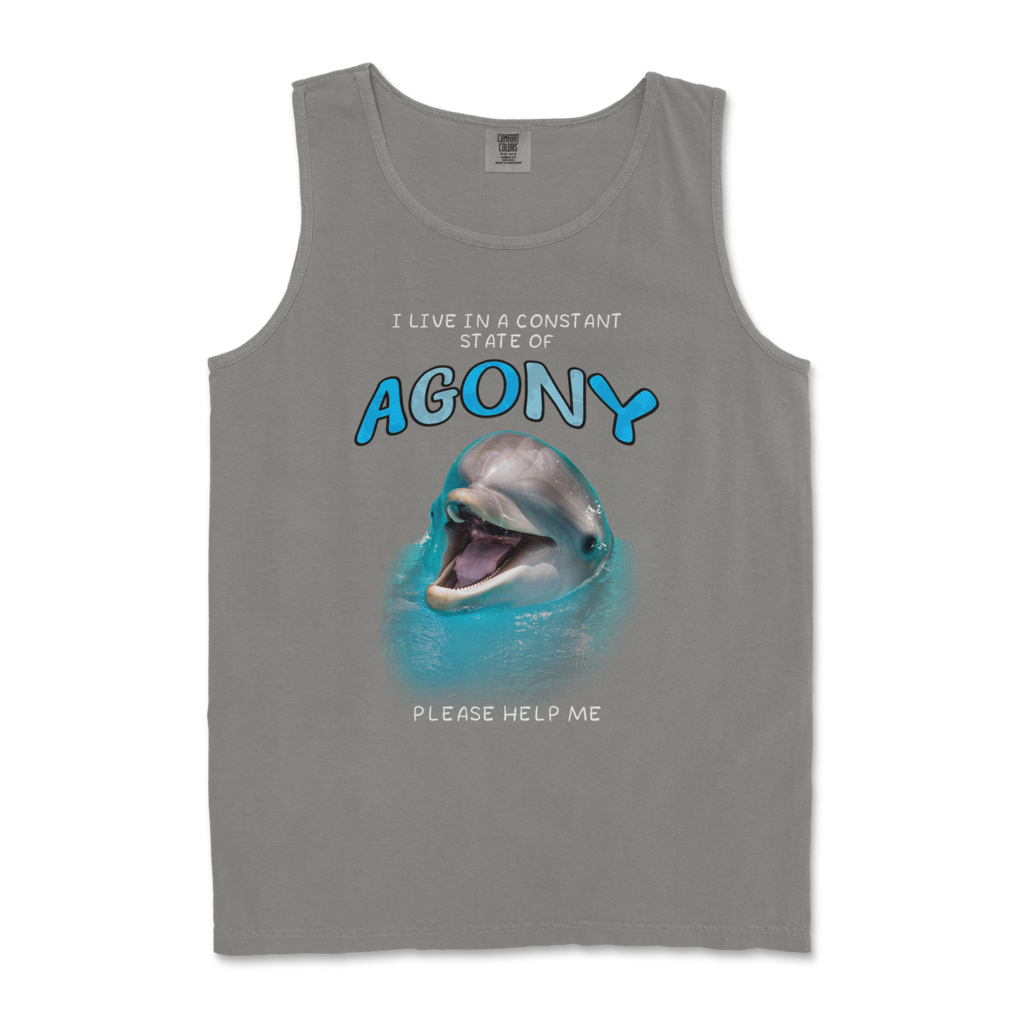 Comfort Colors Tank Top Agony Dolphin in Grey