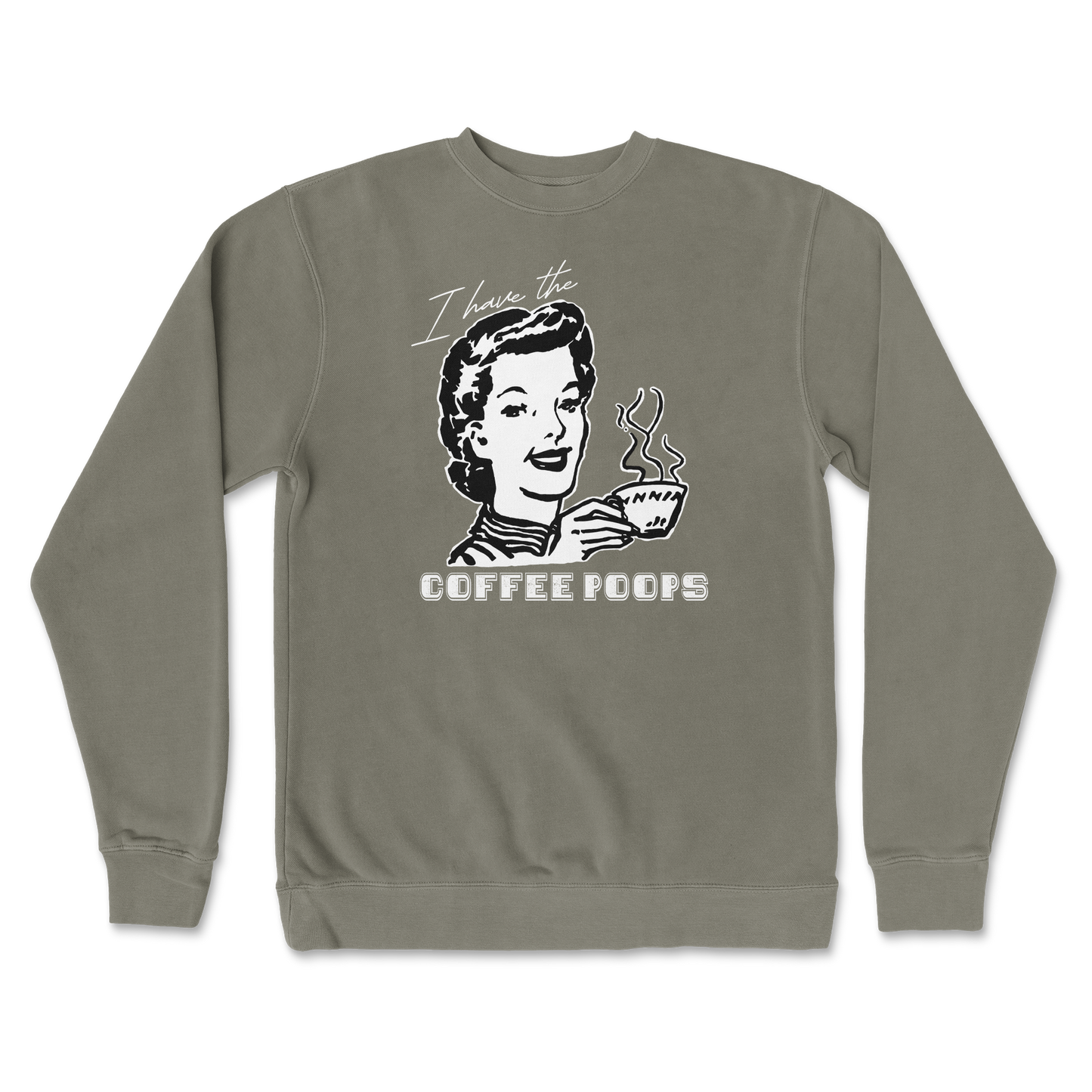 Independent Clothing Co. Crew Neck Coffee Poops  in Army