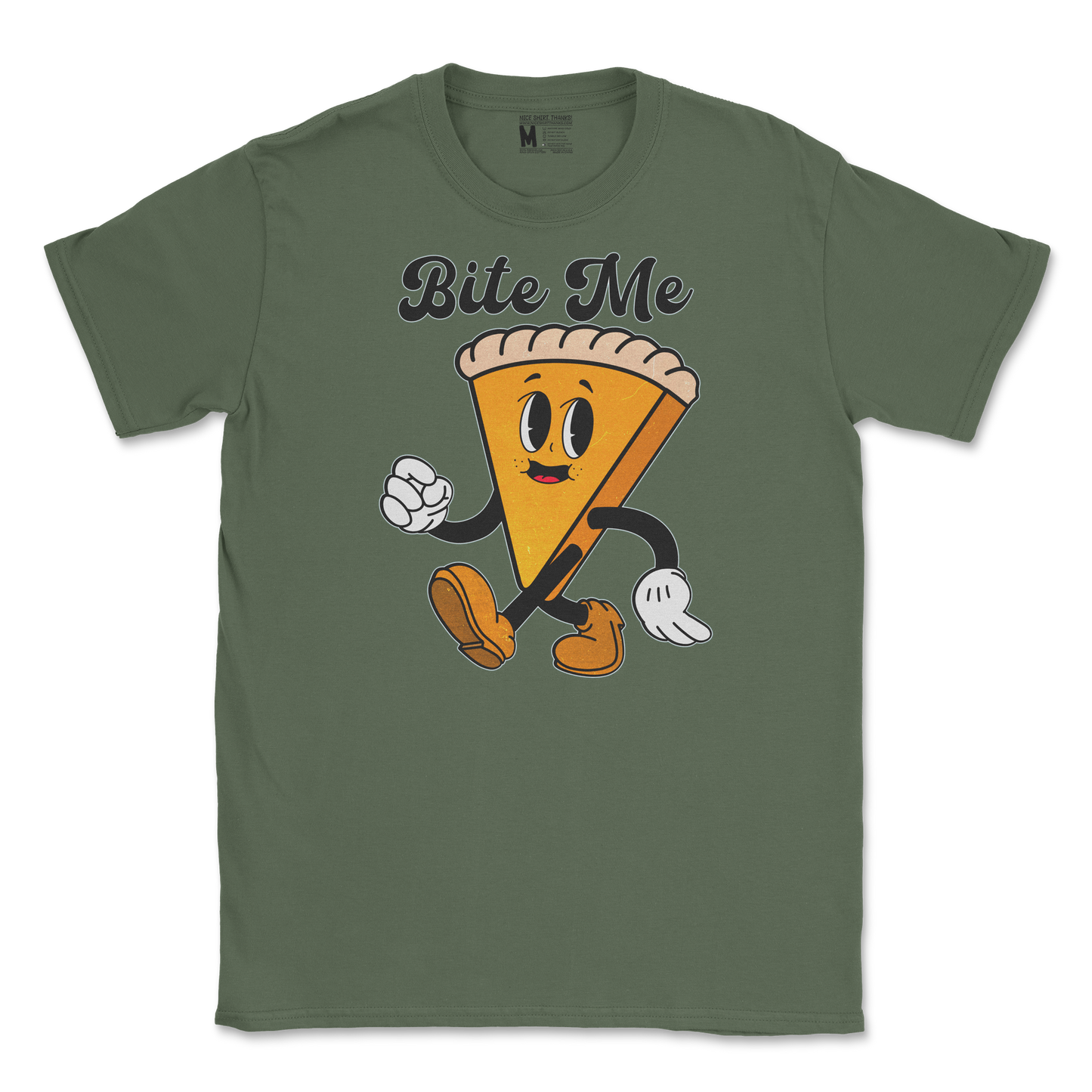 Gildan SoftStyle T-Shirt Bite Me  in Military-Green