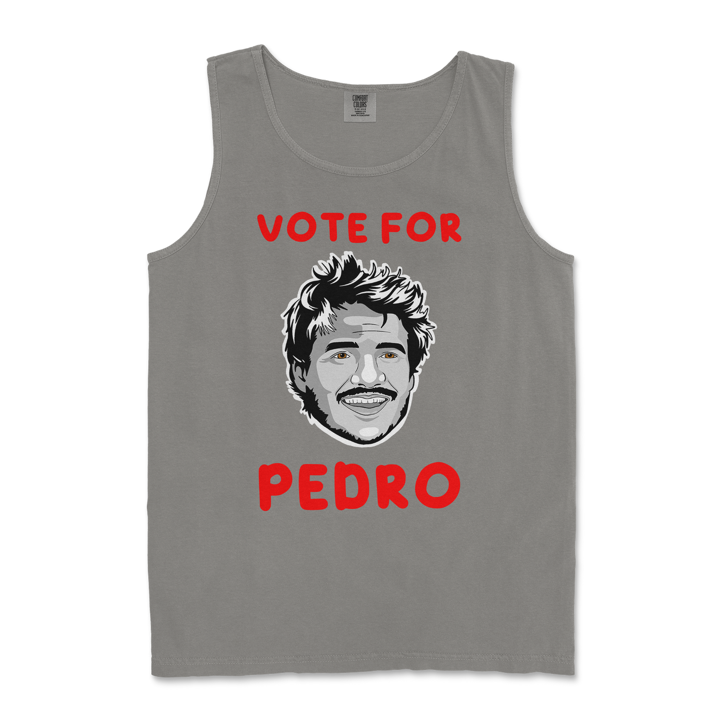 Comfort Colors Tank Top Vote For Pedro in Grey