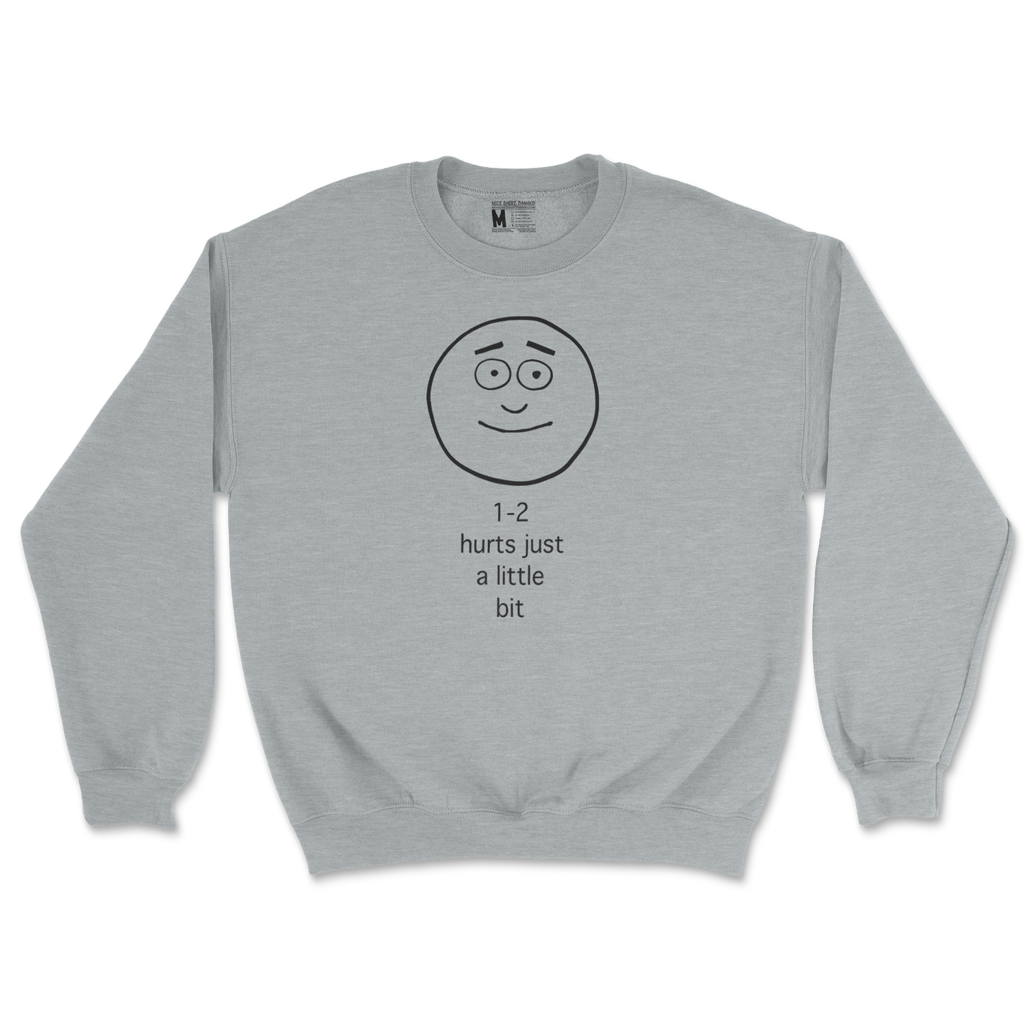 Gildan SoftStyle Crew Neck Hurts A Little Bit in Sports Grey