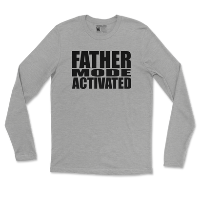 Gildan SoftStyle Long Sleeve Father Mode Activated in Sports Grey