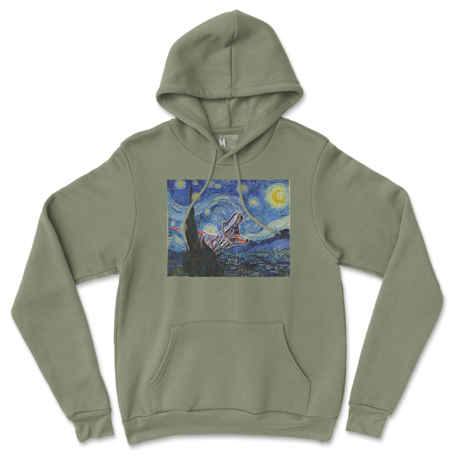 Gildan SoftStyle Hoodie Van Gogh but Cooler in Military Green