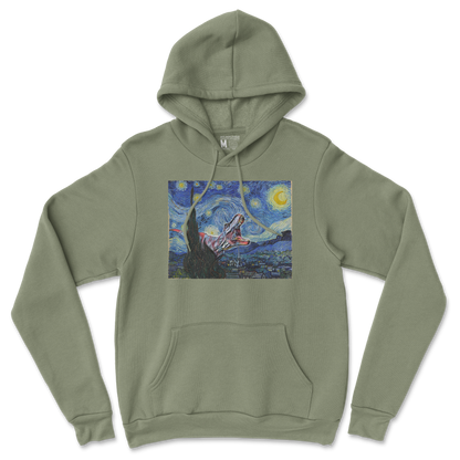 Gildan SoftStyle Hoodie Van Gogh but Cooler in Military Green