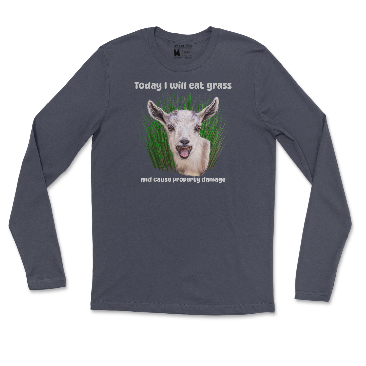 Gildan SoftStyle Long Sleeve Crazy Goat  in Navy