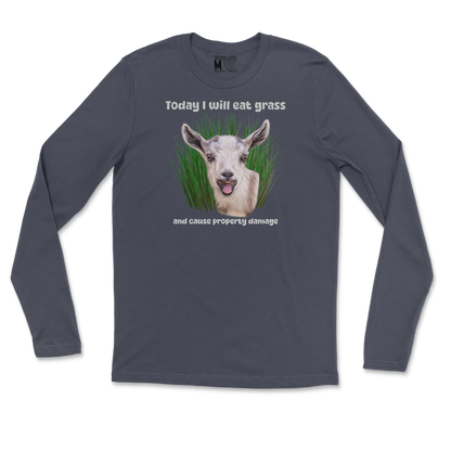 Gildan SoftStyle Long Sleeve Crazy Goat  in Navy