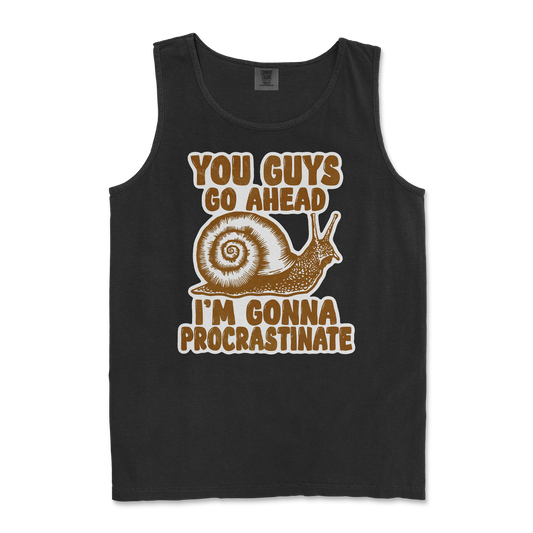 Comfort Colors Tank Top Procrastinating Snail  in Black