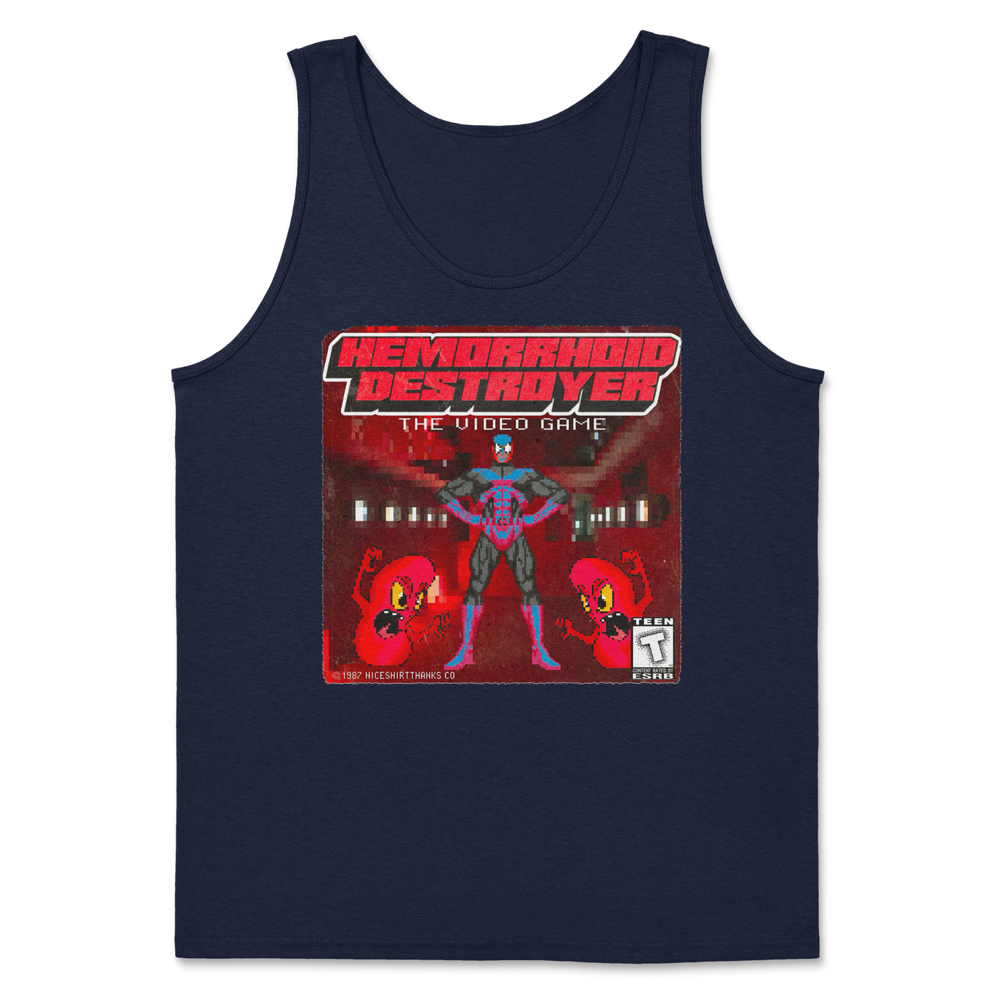 The Nice Shirt Tank Top Hemorrhoid Destroyer  in Navy