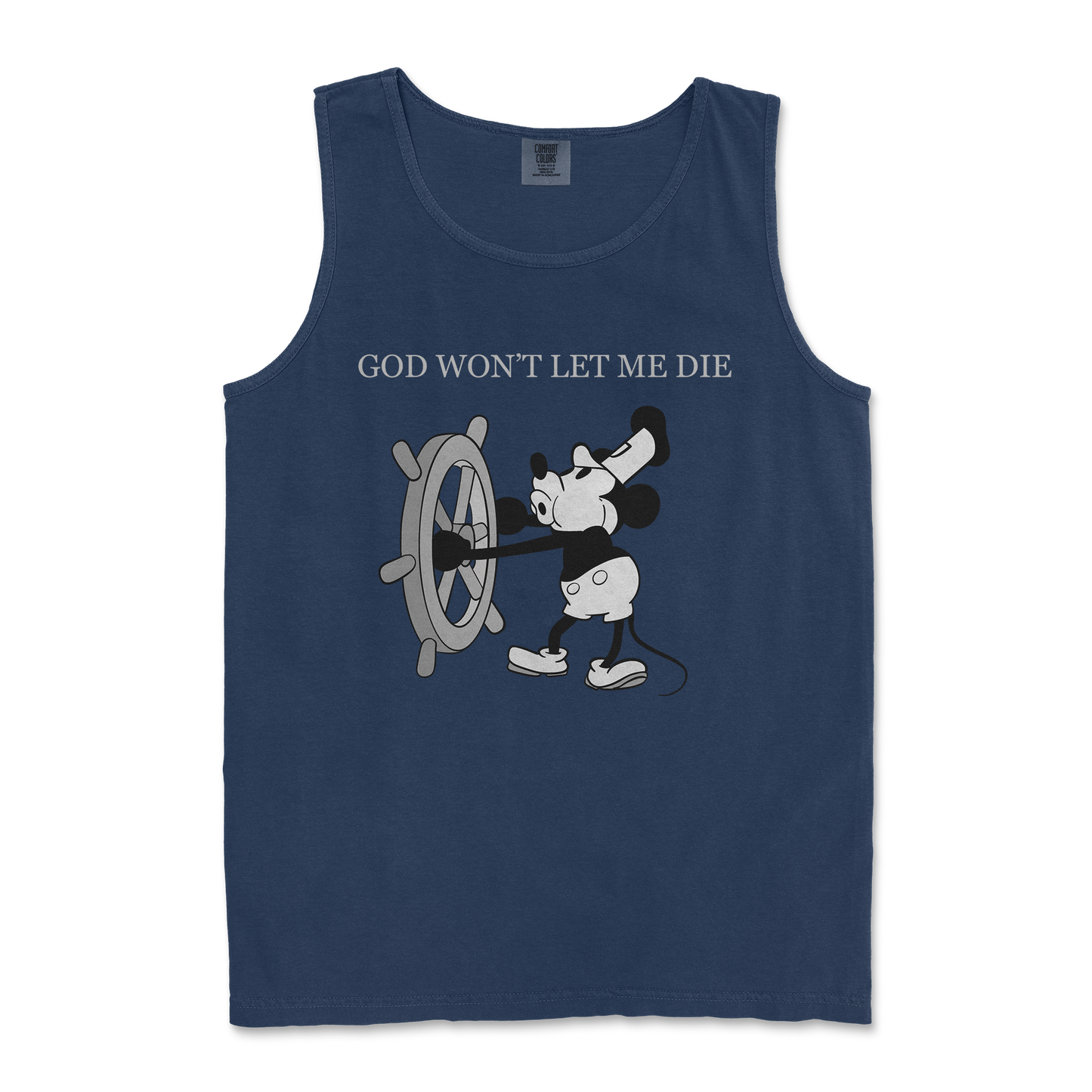 Comfort Colors Tank Top God Wont Let Me Die in TrueNavy