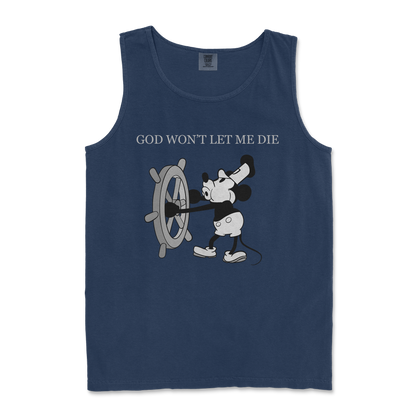 Comfort Colors Tank Top God Wont Let Me Die in TrueNavy