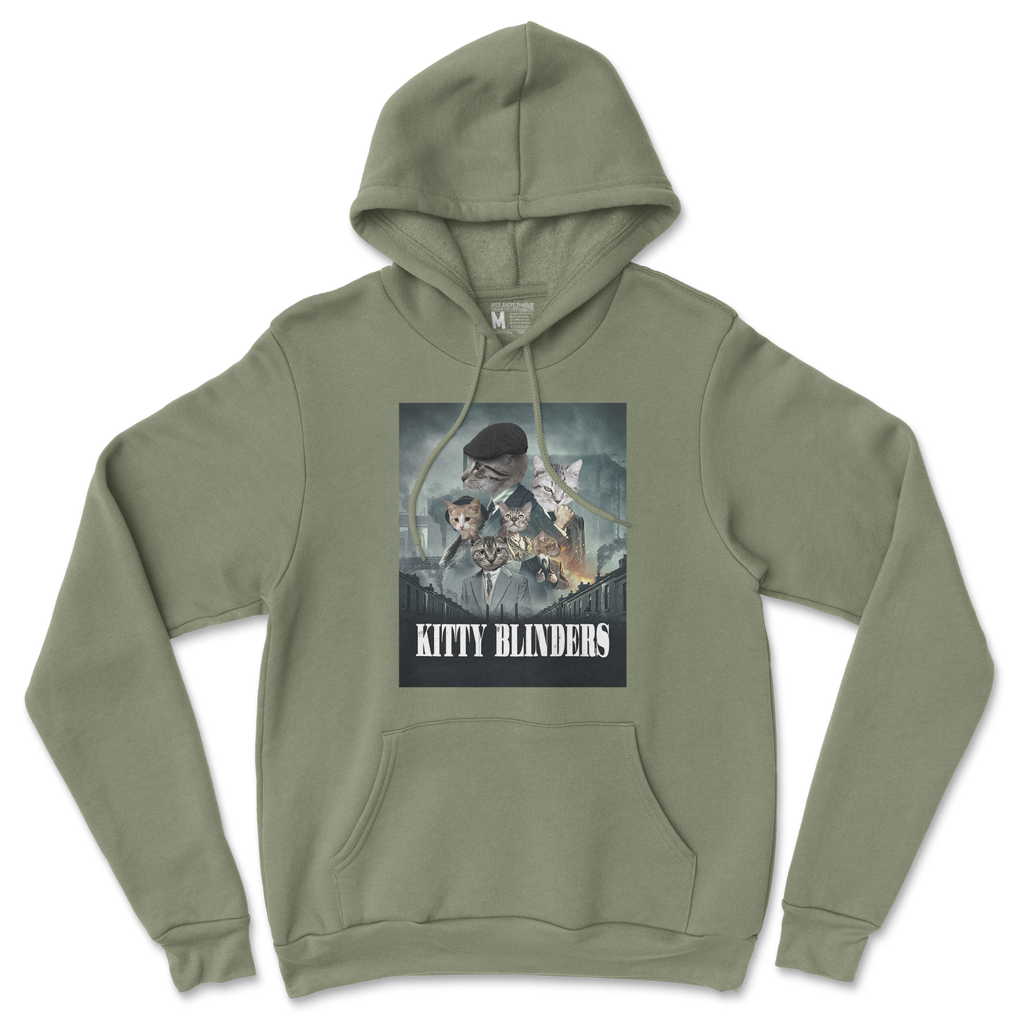 Gildan SoftStyle Hoodie Kitty Blinders in Military Green