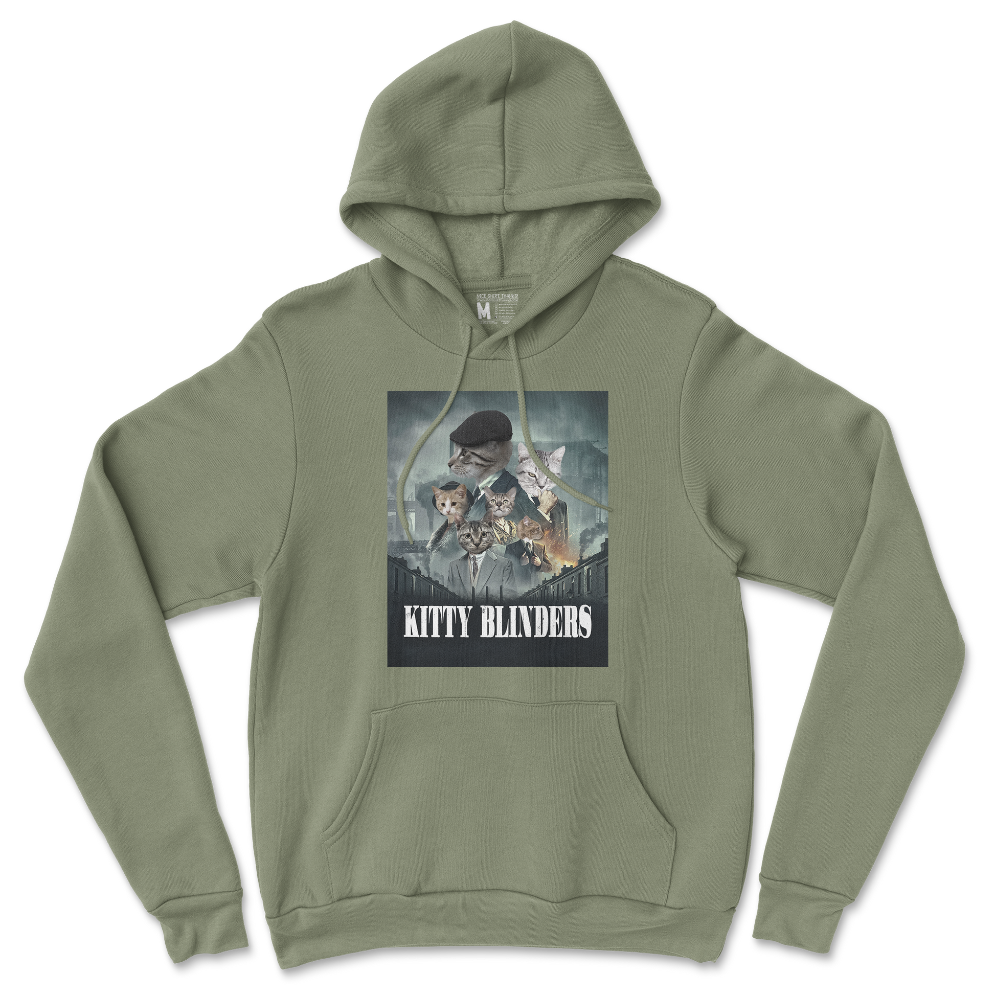 Gildan SoftStyle Hoodie Kitty Blinders in Military Green